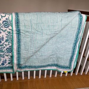 ROLLER RABBIT- AMANDA QUILT $268- TURQUOISE- QUEEN